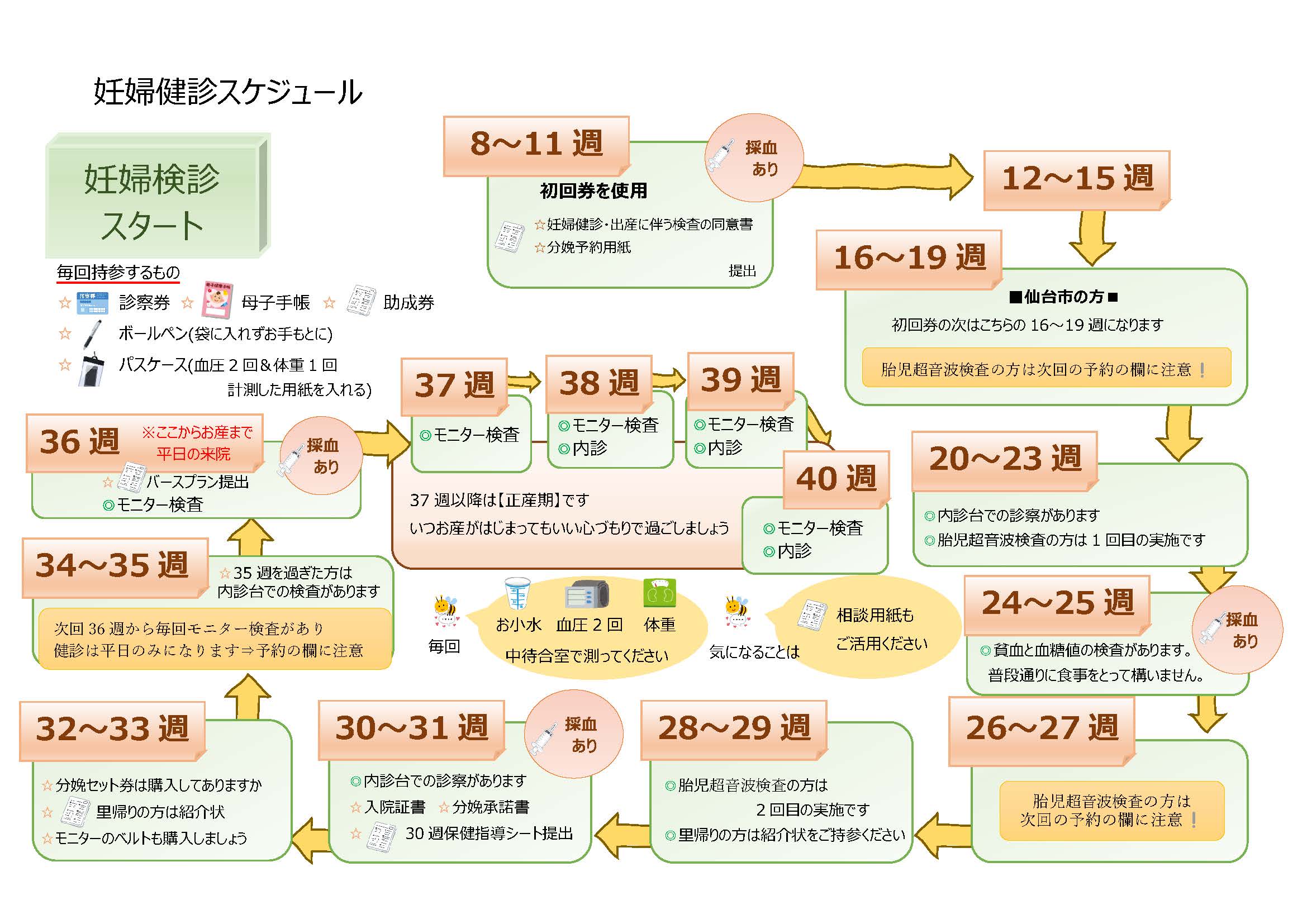 妊婦健診スケジュール